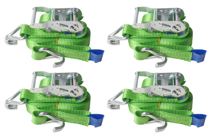 Cantonal Set van 4 spanbanden 600x3,5 cm - groen - breekbelasting 2000 kg