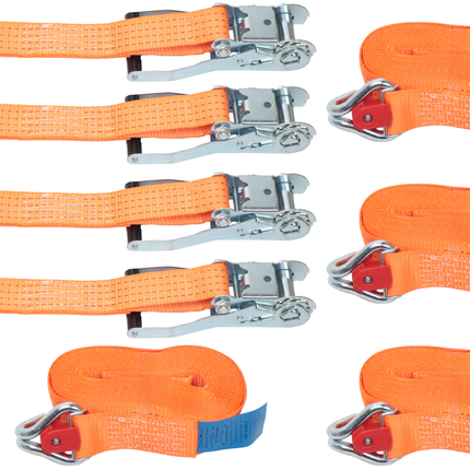 Cantonal Set van 4 spanbanden 800x5 cm - 4000 kg - magnetische haak