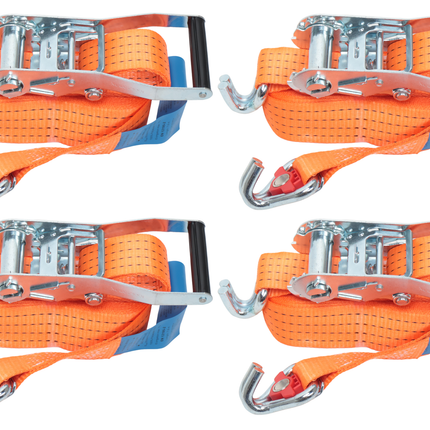 Cantonal Set van 4 spanbanden 800x5 cm - 4000 kg - magnetische haak