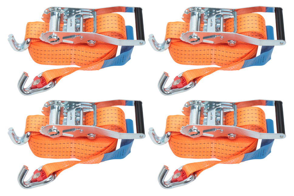 Cantonal Set van 4 spanbanden 800x5 cm - 4000 kg - magnetische haak