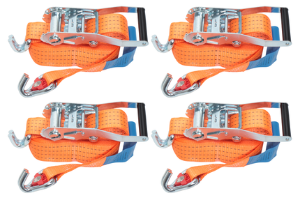 Cantonal Set van 4 spanbanden 800x5 cm - 4000 kg - magnetische haak