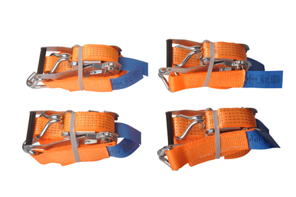 Cantonal Set van 4 spanbanden 800x5 cm - oranje - breekbelasting 5000 kg