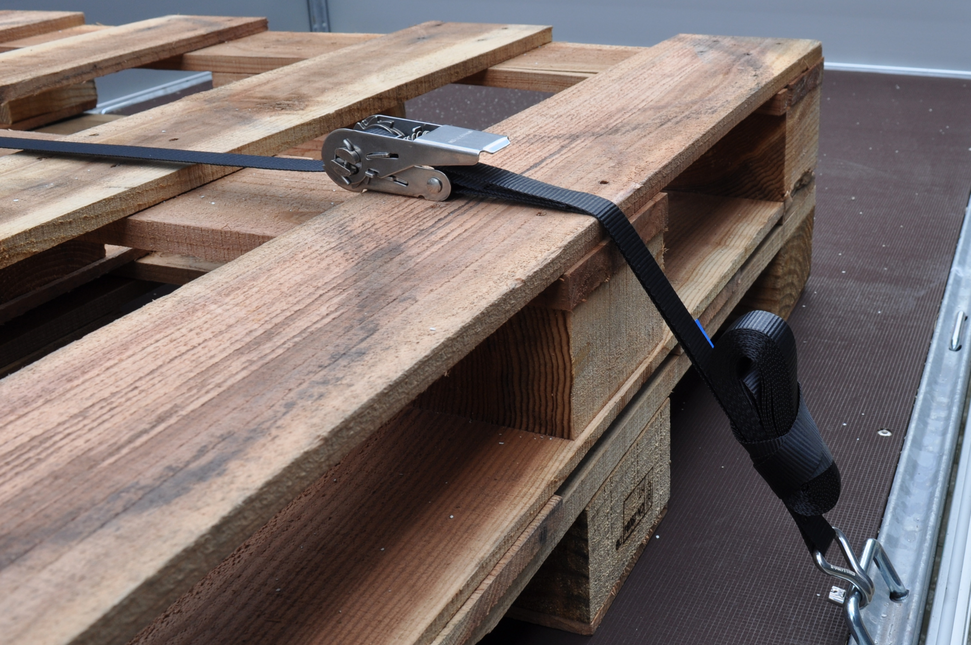 Cantonal Spanband set van 2 stuks zwart 570x2,5 cm (400 kg) - met RVS haak en ratel