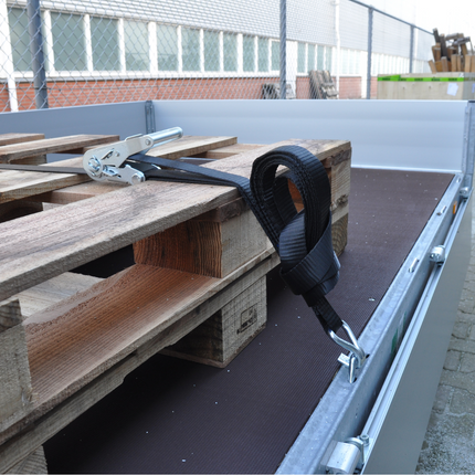 Cantonal Spanband set van 4 stuks 600x3,5 cm - zwart - breekbelasting 3000 kg