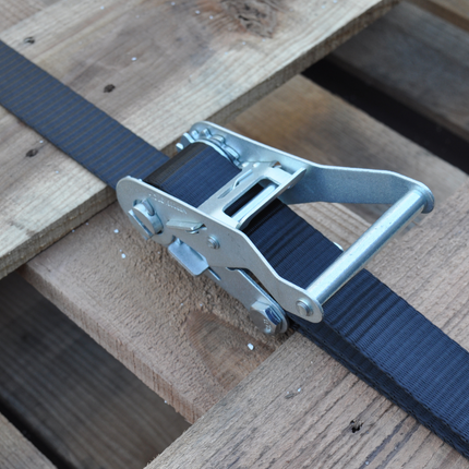 Cantonal Spanband set van 4 stuks 600x3,5 cm - zwart - breekbelasting 3000 kg