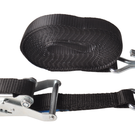 Cantonal Spanband set van 4 stuks 600x3,5 cm - zwart - breekbelasting 3000 kg