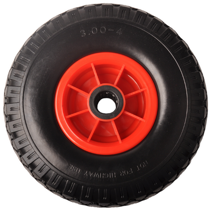 Cantonal Steekwagenwiel - 3.00-4 - anti-lek en kunststof velg - maximale belasting: 125 kg - asgat/naafdiameter: 25 mm - inclusief rollager