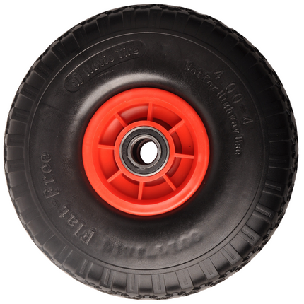 Cantonal Steekwagenwiel - 4.00-4 - massief/anti-lek band en kunststof velg - maximale belasting: 125 kg - asgat/naafdiameter: 25 mm - inclusief kogellager