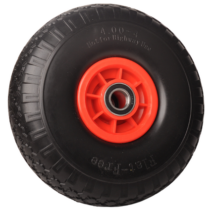 Cantonal Steekwagenwiel - 4.00-4 - massief/anti-lek band en kunststof velg - maximale belasting: 125 kg - asgat/naafdiameter: 25 mm - inclusief kogellager