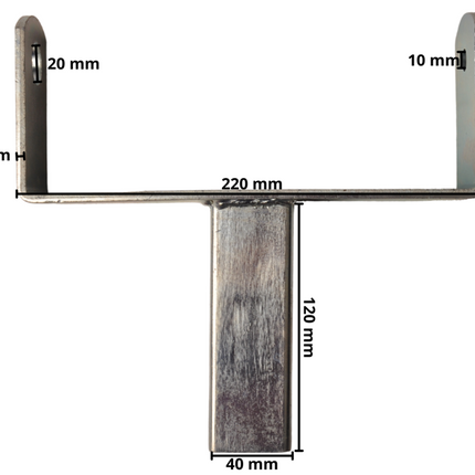 Cantonal Steun voor kielrol - 200x85 mm - koker 40 mm