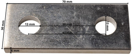 Cantonal Stroppenplaat - 70x30x6 mm