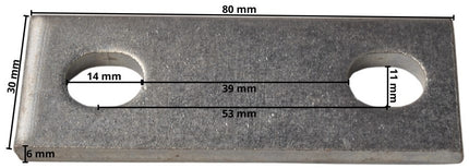 Cantonal Stroppenplaat - 80x30x6 mm