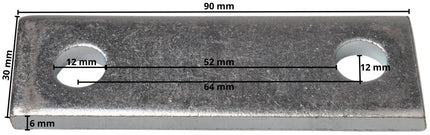 Cantonal Stroppenplaat - 90x30x6 mm