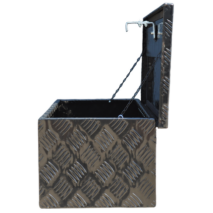 Cantonal Traanplaat aluminium disselkist/gereedschapkist/disselbak 765x330x245 mm - inclusief geïntegreerd slot - 2,5 mm dik materiaal
