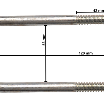 Cantonal U-bout / U-beugel strop M10 120x53 mm
