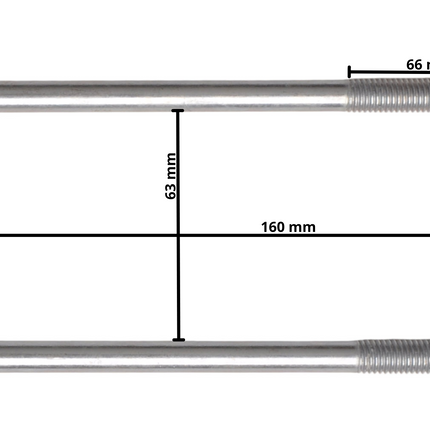 Cantonal U-bout / U-beugel strop M10 160x63 mm