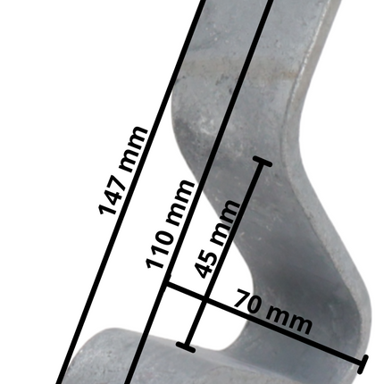 Cantonal Valbeugel dissel 2 gaten (110 mm h.o.h.)