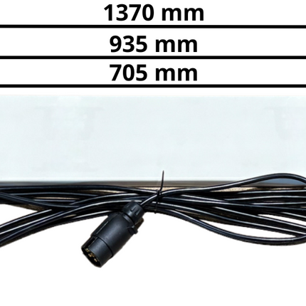 Cantonal Verlichtingsbalk kunststof voor aanhanger - lengte 137 cm - 8 meter hoofdkabel - 13 polige aansluiting - Plug & Play