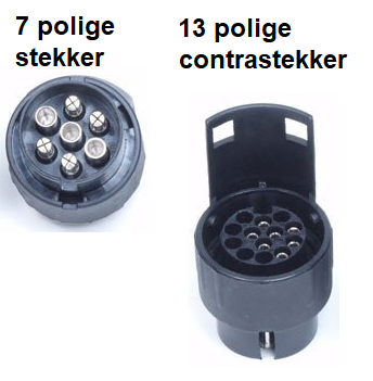 Cantonal Verloopstekker extra lang - auto 7 polig > aanhanger 13 polig
