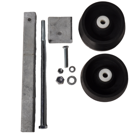 Cantonal Verstelbare kimrollen set zwart - massief rubber - 30x30x300 mm - gegalvaniseerd staal