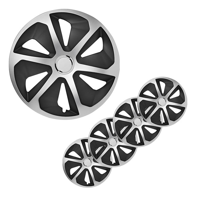 Cantonal Wieldoppenset roco 4 Stuks voor 13 Inch velgen - zilver/zwart