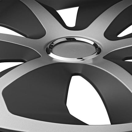 Cantonal Wieldoppenset roco 4 Stuks voor 13 Inch velgen - zilver/zwart