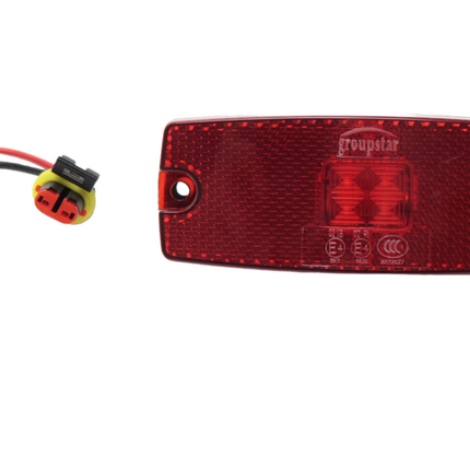 Cantonal Zijmarkeringslamp LED - 110x44 mm - 10-30V- rood - losse draad aansluiting