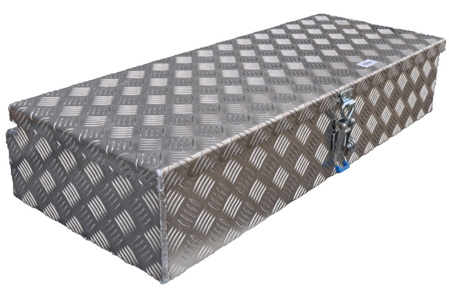 De Haan DE HAAN BOX H - 900x380x190 mm - waterdichte en stofdichte aluminium traanplaat disselbak - voorzien van vlinderslot of spansluiting