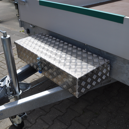 De Haan DE HAAN BOX H - 900x380x190 mm - waterdichte en stofdichte aluminium traanplaat disselbak - voorzien van vlinderslot of spansluiting