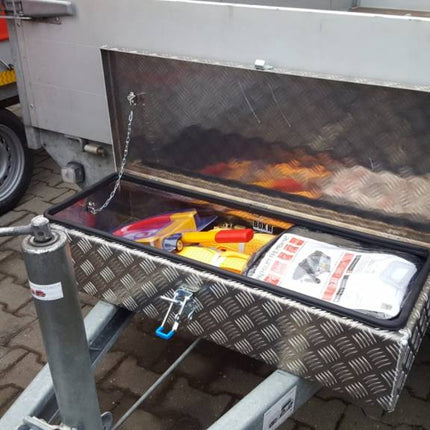 De Haan DE HAAN BOX H - 900x380x190 mm - waterdichte en stofdichte aluminium traanplaat disselbak - voorzien van vlinderslot of spansluiting
