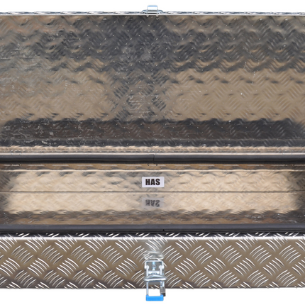 De Haan De Haan Box HAV/HAS - 900x380x150 mm - waterdichte en stofdichte aluminium traanplaat disselbak - voorzien van vlinderslot of spansluiting