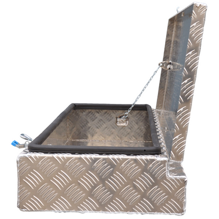 De Haan De Haan Box HAV/HAS - 900x380x150 mm - waterdichte en stofdichte aluminium traanplaat disselbak - voorzien van vlinderslot of spansluiting