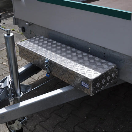 De Haan De Haan Box HM - 900x320x150 mm - waterdichte en stofdichte aluminium traanplaat disselbak - voorzien van spansluiting