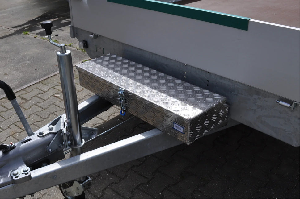 De Haan De Haan Box HM - 900x320x150 mm - waterdichte en stofdichte aluminium traanplaat disselbak - voorzien van spansluiting