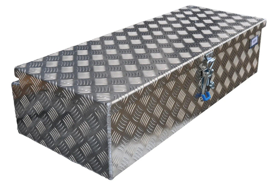 De Haan DE HAAN BOX HS - 900x380x230 mm - waterdichte en stofdichte aluminium traanplaat disselbak - voorzien van vlinderslot, spansluiting of t-sluiting