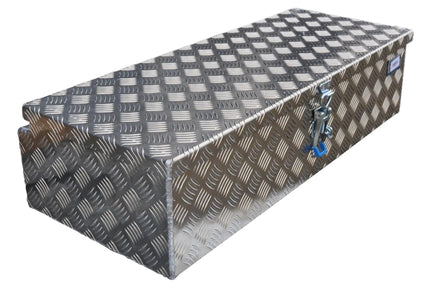 De Haan DE HAAN BOX HS - 900x380x230 mm - waterdichte en stofdichte aluminium traanplaat disselbak - voorzien van vlinderslot, spansluiting of t-sluiting