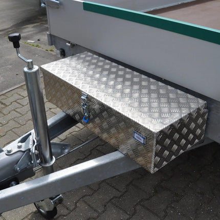 De Haan DE HAAN BOX HS - 900x380x230 mm - waterdichte en stofdichte aluminium traanplaat disselbak - voorzien van vlinderslot, spansluiting of t-sluiting
