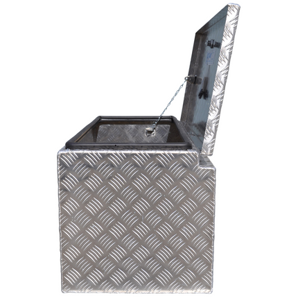 De Haan DE HAAN BOX I - 800x400x400 mm - waterdichte en stofdichte aluminium traanplaat disselbak - voorzien van vlinderslot, spansluiting of t-sluiting