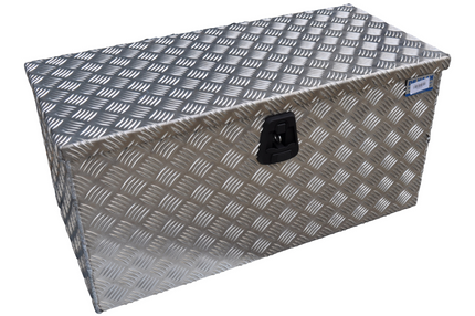 De Haan DE HAAN BOX I - 800x400x400 mm - waterdichte en stofdichte aluminium traanplaat disselbak - voorzien van vlinderslot, spansluiting of t-sluiting
