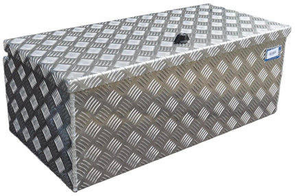 De Haan DE HAAN BOX L - 750x380x280 mm - waterdichte en stofdichte aluminium traanplaat disselbak - voorzien van vlinderslot, spansluiting of t-sluiting