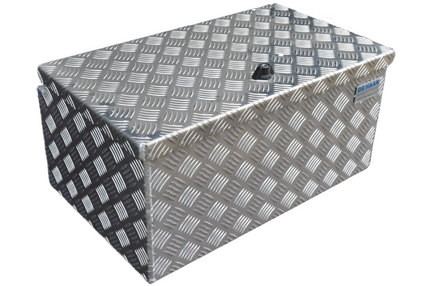 De Haan DE HAAN BOX M - 600x380x295 mm - waterdichte en stofdichte aluminium traanplaat disselbak - voorzien van vlinderslot, spansluiting of t-sluiting