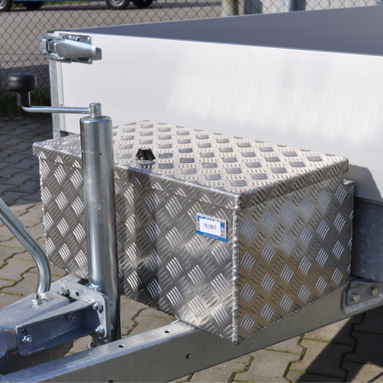 De Haan DE HAAN BOX M - 600x380x295 mm - waterdichte en stofdichte aluminium traanplaat disselbak - voorzien van vlinderslot, spansluiting of t-sluiting