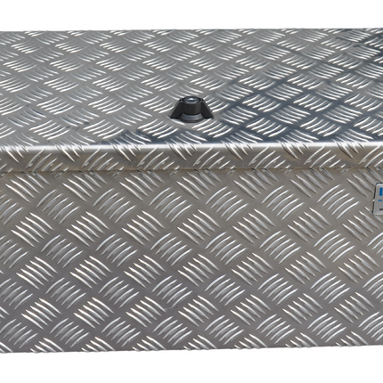 De Haan DE HAAN BOX M - 600x380x295 mm - waterdichte en stofdichte aluminium traanplaat disselbak - voorzien van vlinderslot, spansluiting of t-sluiting