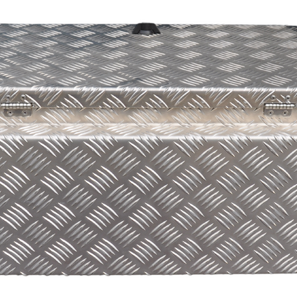 De Haan DE HAAN BOX M - 600x380x295 mm - waterdichte en stofdichte aluminium traanplaat disselbak - voorzien van vlinderslot, spansluiting of t-sluiting