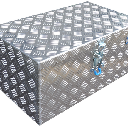 De Haan DE HAAN BOX M - 600x380x295 mm - waterdichte en stofdichte aluminium traanplaat disselbak - voorzien van vlinderslot, spansluiting of t-sluiting