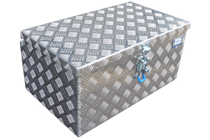 De Haan DE HAAN BOX M - 600x380x295 mm - waterdichte en stofdichte aluminium traanplaat disselbak - voorzien van vlinderslot, spansluiting of t-sluiting