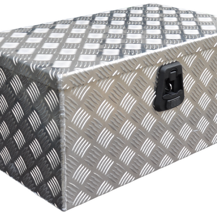 De Haan DE HAAN BOX M - 600x380x295 mm - waterdichte en stofdichte aluminium traanplaat disselbak - voorzien van vlinderslot, spansluiting of t-sluiting