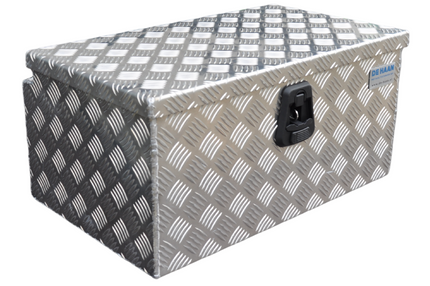 De Haan DE HAAN BOX M - 600x380x295 mm - waterdichte en stofdichte aluminium traanplaat disselbak - voorzien van vlinderslot, spansluiting of t-sluiting