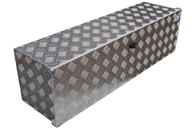 De Haan DE HAAN BOX OM - 900x250x250 mm - waterdichte en stofdichte aluminium traanplaat disselbak - voorzien van vlinderslot of t-sluiting