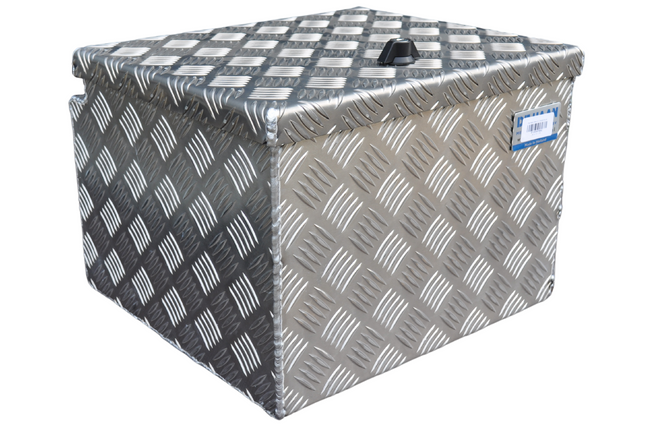De Haan DE HAAN BOX S - waterdichte en stofdichte aluminium traanplaat disselbak 400x380x295 mm - voorzien van vlinderslot of spansluiting
